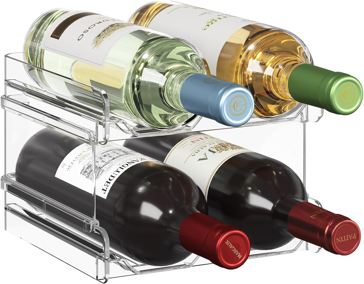 Botellero apilable: organizador de botellas que ahorra espacio para la cocina y el bar