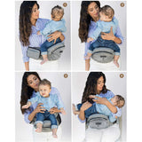 Tushbaby the Only Safety Certified Hip Seat Baby Carrier - as Seen on Shark Tank-Adjustable, Machine Washable, Ergonomic Newborn + Toddler + Child Carrier, Safe Ultra-Comfortable Waist Carrier Grey