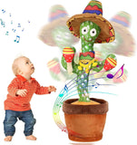 Emoin Dancing Cactus Baby Toys, Talking Cactus Toys Repeats What You Say Baby Boy Toys, Dancing Cactus Mimicking Toy with LED English Sing Talking 15 Second Voice Recorder