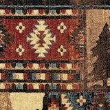 Home Dynamix Buffalo Bear Area Rug, 1'10"X6'10", Brown/ Red, Rectangular