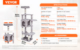 Indoor Cat Tree – Multi-Level Tower with Condo, Sisal Scratching Posts, Hammock & Perch