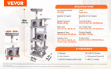 Indoor Cat Tree – Multi-Level Tower with Condo, Sisal Scratching Posts, Hammock & Perch