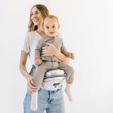 Tushbaby the Only Safety Certified Hip Seat Baby Carrier - as Seen on Shark Tank-Adjustable, Machine Washable, Ergonomic Newborn + Toddler + Child Carrier, Safe Ultra-Comfortable Waist Carrier Grey