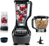 Ninja BL770 Mega Kitchen System, 1500W, 4 Functions for Smoothies, Processing, Dough, Drinks & More, with 72 Blender Pitcher, 64 Processor Bowl, (2) 16-Oz. To-Go, Black, with 2 Nutri Cups + Lids