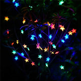 Guirnalda de luces LED solares con forma de estrella, 100 unidades, impermeables, para exteriores, con 8 modos para jardín y patio
