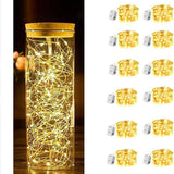 Paquete de 12 luces de hadas que funcionan con pilas: cadena de luces LED impermeable de 2 m y 20 LED para bricolaje y decoración navideña