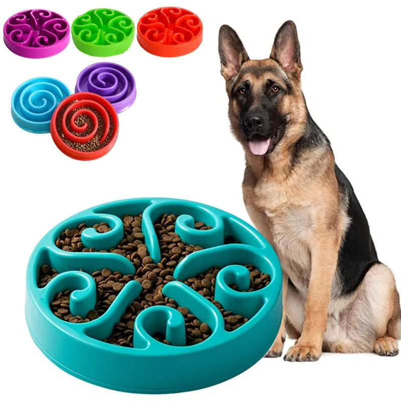 Comedero para perros de alimentación lenta: plato antideslizante y antigoteo para todas las razas