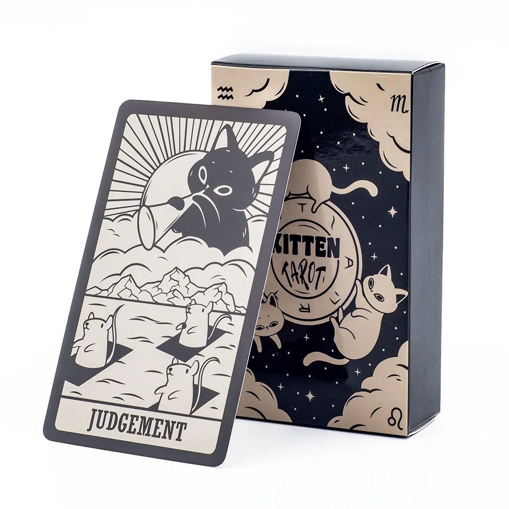 Baraja de cartas del Tarot del gatito: adivinación del destino y juego de entretenimiento familiar