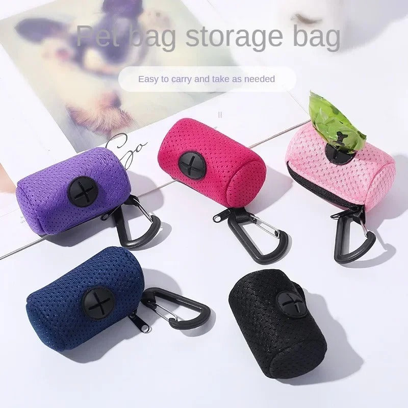 Dispensador de bolsas para excrementos de perro colgante: soporte portátil para bolsas de basura para paseos