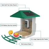 Comedero inteligente para pájaros: cámara HD de 2,5 K, identificador de aves con inteligencia artificial y panel solar