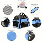 Portable Dog Cat Carrier Bag - Breathable Mesh Pet Travel Bag for Small Dogs and Cats