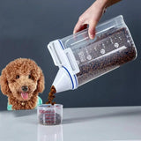 Moisture-Proof Pet Food Storage Container – 2kg Capacity with Measuring Cup