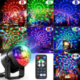 Luz estroboscópica de 7 colores activada por sonido: bola de discoteca con control remoto para fiestas y eventos