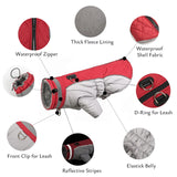 Waterproof Reflective Dog Jacket – Warm Winter Coat with D-Ring