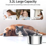 3.2L Stainless Steel Cat Water Fountain – Automatic Dispenser with Sensor & Multi-Layer Filtration