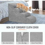 High-Density Foam Pet Stairs – Extra-Wide Non-Slip Steps for Beds & Couches
