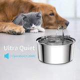 3.2L Stainless Steel Cat Water Fountain – Automatic Dispenser with Sensor & Multi-Layer Filtration