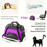 Portable Dog Cat Carrier Bag - Breathable Mesh Pet Travel Bag for Small Dogs and Cats