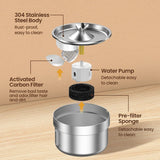 Stainless Steel Cat Water Fountain – Automatic Pet Drinking Dispenser with Smart Features