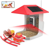 Comedero inteligente para pájaros: cámara HD de 2,5 K, identificador de aves con inteligencia artificial y panel solar