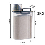 Moisture-Proof Pet Food Storage Container – 2kg Capacity with Measuring Cup