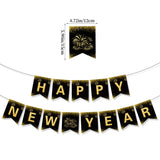 Black 2025 New Year Party Decor Set – Banner, Balloons, Cake Topper & Photo Props