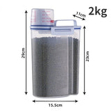 Moisture-Proof Pet Food Storage Container – 2kg Capacity with Measuring Cup