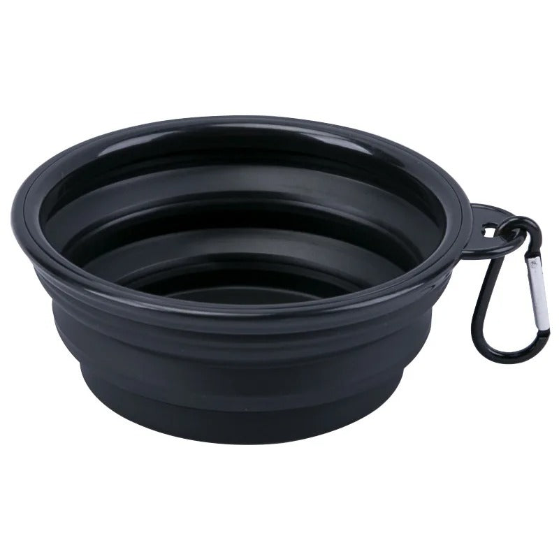 Collapsible Silicone Pet Bowl – Portable Travel Food & Water Dish with Carabiner