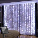 300 LED Solar Curtain Lights – Waterproof Outdoor String Lights for Christmas & Yard Decor