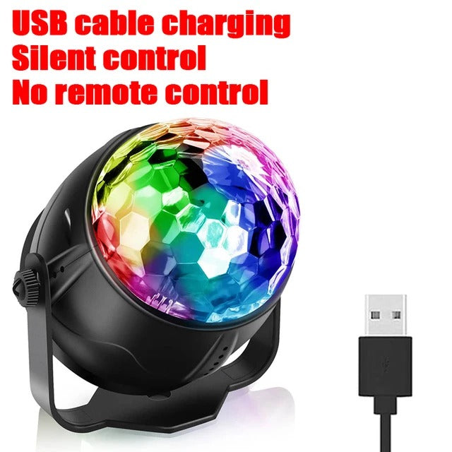 Luz estroboscópica de 7 colores activada por sonido: bola de discoteca con control remoto para fiestas y eventos